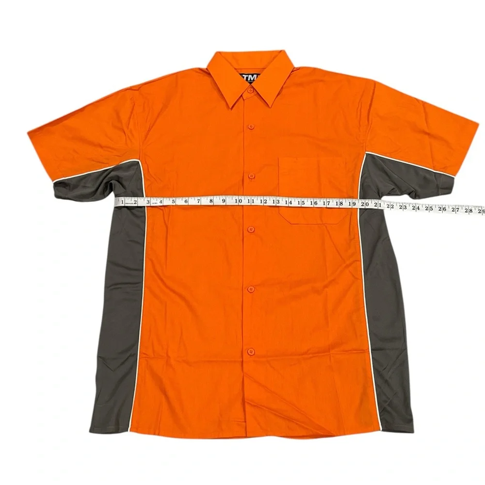 Tri-Mountain Racewear TMR Woven Men’s Shirt Orange Gray